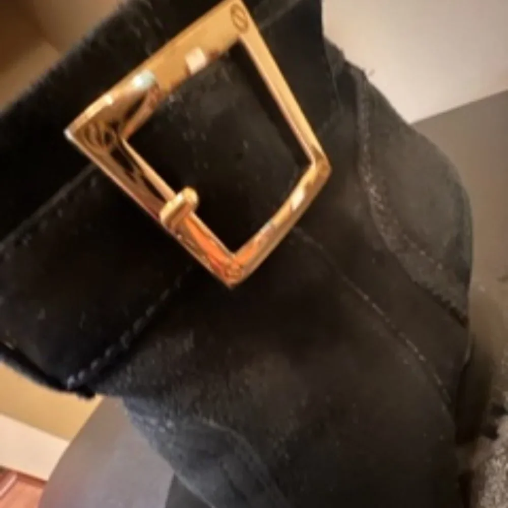 Tory Burch black suede wedge ankle boots size 5.5